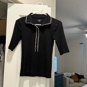 LOFT Black Polo Shirt